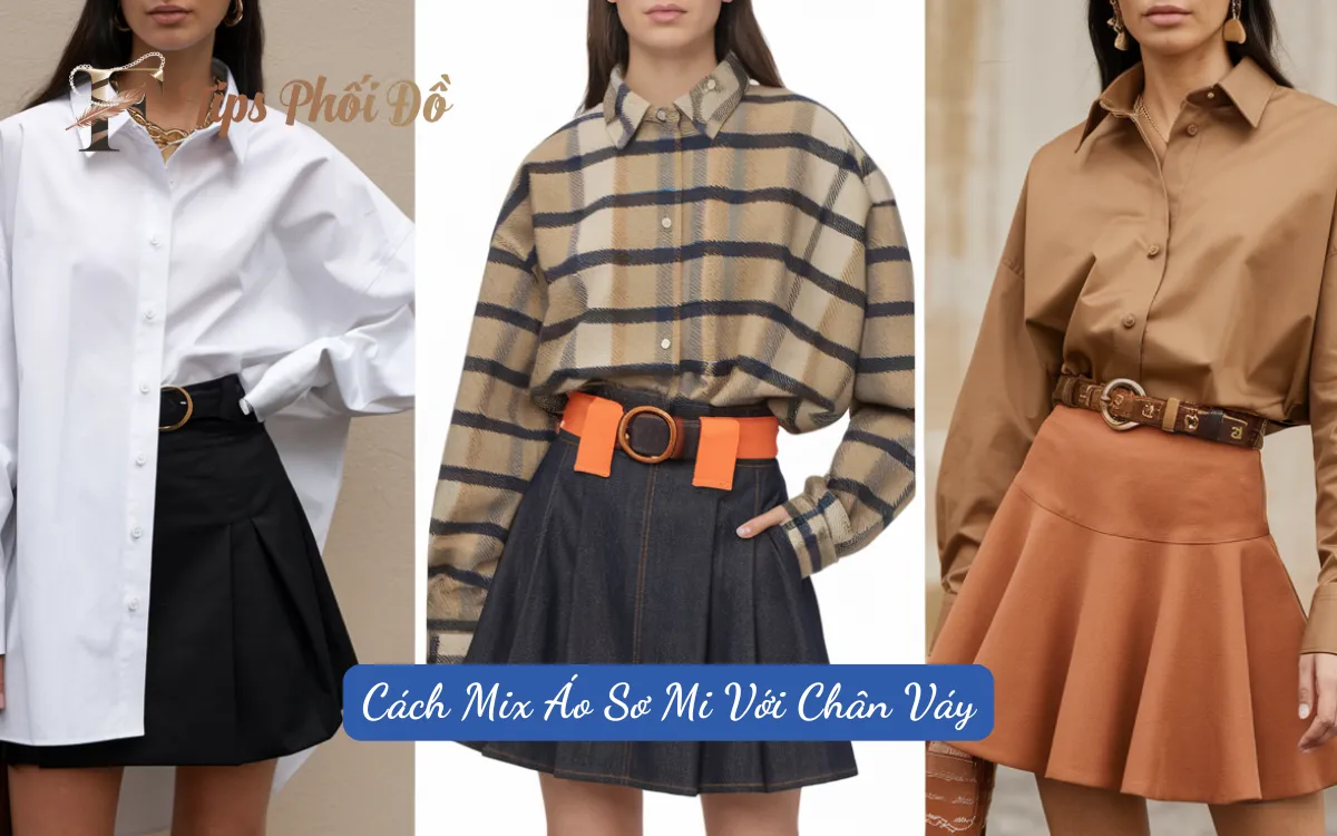 Cách Mix Áo Sơ Mi Với Chân Váy: 10+ Cách Phối Đồ Trendy